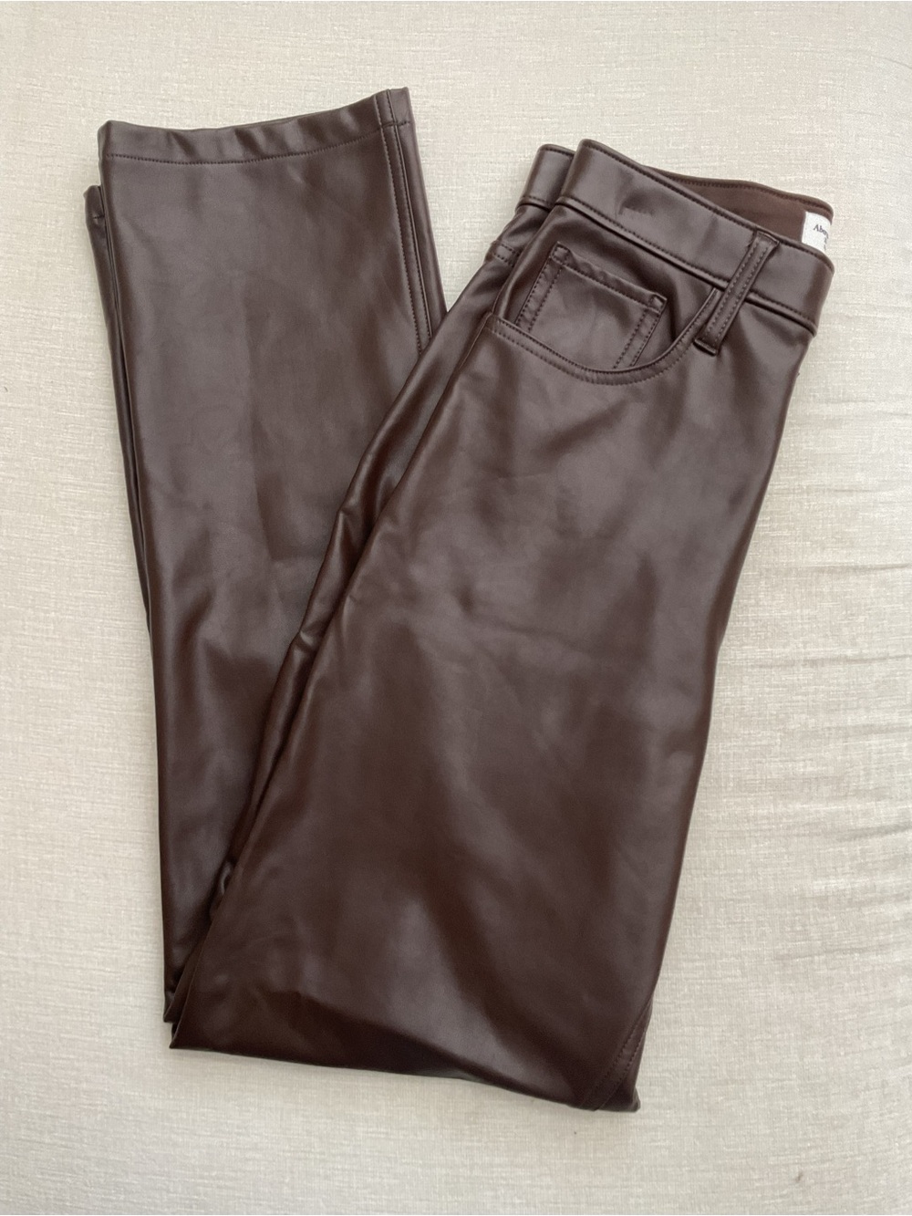Abercrombie & Fitch Brown Faux Leather High-Rise Skinny Pants - Picture 2 of 7